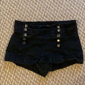 Black high waisted jean shorts